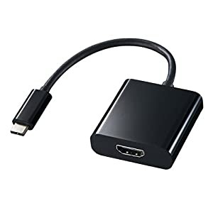 サンワサプライ USB Type-C-HDMI変換アダプタ(USB Type-C オス-HDMIメス) 4K/30Hz対応 AD-ALCHD01 黒(中古品)