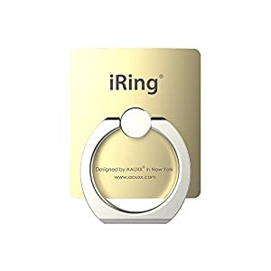 【正規輸入品】iRing Premium オークス スマホグリップ スタンド 吊り下げフック付き ゴールド スマホ タブレット用 落下防止 UM