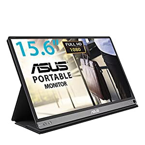 ASUS MB16AC モバイルモニター モバイルディスプレイ 薄さ8mm・軽量780g、USBで簡単接続 15.6インチ IPS フルHD ブルーライト軽 