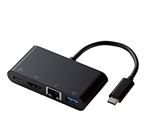 エレコム ドッキングステーション usb-c ハブ パワーデリバリー対応 HDMIタイプ ブラック DST-C02BK(中古品)