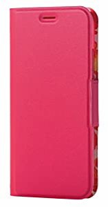 エレコム iPhone X ケース カバー 手帳型 レザー ウルトラスリム サイドマグネット 花柄 for Girl ディープピンク PM-A17XPLFUJP