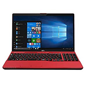 富士通 15.6型ノートパソコン　FMV LIFEBOOK AH45/B3 ガーネットレッド FMVA45B3R(中古品)