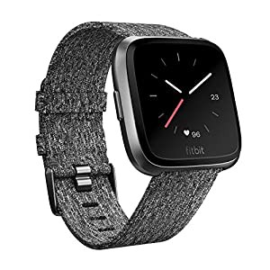 Fitbit Versa スマートウォッチ Charcoal L/Sサイズ FB505BKGY-CJK(中古品)