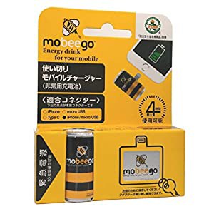 モビーゴ【iPhone/micro USB兼用アダプター＆電池単品（1個）】超軽量 災害 緊急用モバイルバッテリー mobeego 1700mAh(中古品)