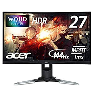 Acer ゲーミングモニター XZ271Ubmijpphzx 27インチ VA 非光沢 2560x1440 WQHD 250cd 1ms 144Hz HDR(中古品)