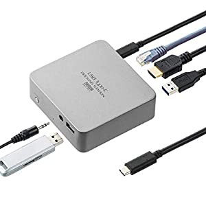 サンワダイレクト USB Type-Cハブ USB PD対応 USB3.0×4 HDMI 有線LAN 3.5mmステレオミニ ドッキングステーション 400-VGA015(中