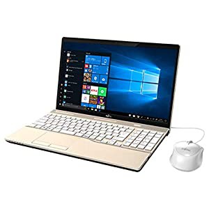 富士通 15.6型ノートパソコン FMV LIFEBOOK AH45/D1 シャンパンゴールド（Core i3/メモリ 4GB/HDD 1TB/Office H＆B 2019） FMVA4