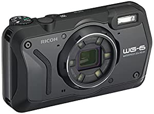 RICOH WG-6 ブラック 本格防水カメラ 20メートル防水 耐衝撃 防塵 耐寒 2000万画素 4K動画対応 高性能GPS内蔵 水中専用マーメー 