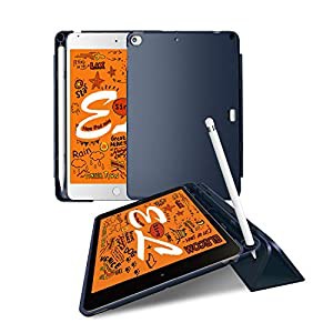 エレコム iPad mini (2019)、iPad mini 4 (2015) ケース ハードフラップカバー スリープ対応 ネイビー TB-A19SPVFNV(中古品)