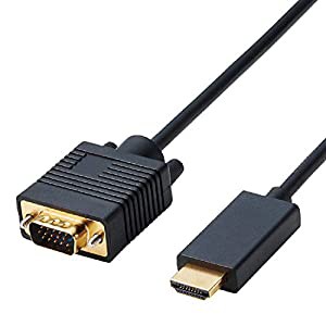 エレコム 変換ケーブル HDMI VGA 1.0m ブラック CAC-HDMIVGA10BK(中古品)