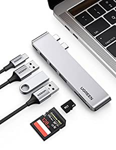 UGREEN MacBook Pro Air専用 USB-Cハブ SD / TFカードスロットを搭載したMacBook Airアダプター USB Cハブ USB 3.0x3 Thunderbol