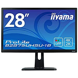 マウスコンピューター iiyama 4K モニター ディスプレイ B2875UHSU-B1B (28型/1ms(ゲーム向け)/TN非光沢/4K/DP,HDMI,DVI-D,D-Sub