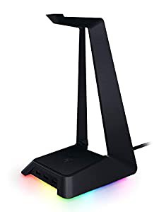 Razer Base Station Chroma ヘッドホンスタンド ブラック USBハブ 3ポート RGB【日本正規代理店保証品】 RC21-01190100-R3M1(中 