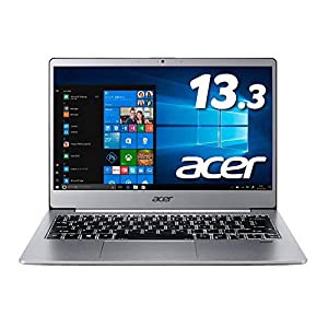 Acerノートパソコン Swift3 SF313-51-A58U Core i5-8250U/8GB/256GB SSD/ドライブなし/13.3型/Windows 10/シルバー(中古品)