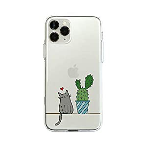 Dparks(ディーパークス) iPhone 11 Pro Max ソフトクリアケース 猫とサボテン DS17286i65R(中古品)