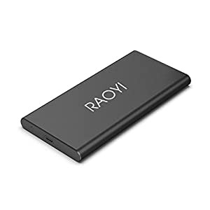 RAOYI 外付けSSD 1TB USB3.1 Gen2 ポータブルSSD 転送速度最大550MB/秒　PS4動作確認済 超薄型・超高速Type-A/Type-C 耐衝撃 防 