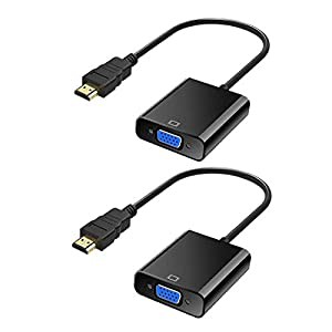 HDMI to VGA変換アダプタ hdmi→VGA変換 アダプタ ケーブル HD 1080P 対応 HDMI オス→VGA メスアダプター デスクトップ ノート 