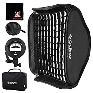 【Godox正規代理】GODOX 80x80cm グリッドソフトボックス+S型ボーエンズマウントブラケット セット 折りたたみ 迅速収納 ボック 