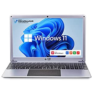 GM-JAPAN ノートパソコン 【 Windows 11 】【 Office 搭載 】 薄型 ノートPC 15.6インチ 大画面 メモリ 8GB / SSD 256GB / テン 