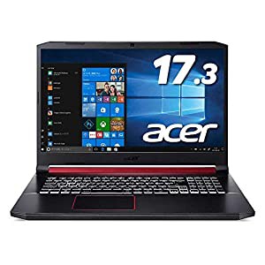 Acerゲーミングノートパソコン Nitro5 AN517-51-F76UG6T Corei7-9750H 16GB 256GBSSD+1TBHDD GeForceGTX1660Ti 17.3型 Windows 1