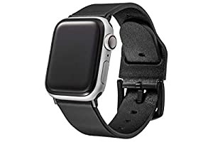 【GRAMAS】 Apple Watch バンド ブラック 本革レザー コンパチブル ビジネススタイル アップルウォッチバンド apple watch serie
