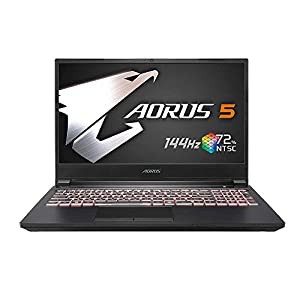 GIGABYTE AORUS 5ゲーミングノート /15.6インチ 狭額縁 72 % NTSC, 5ms応答速度 /Win10 (144HZ | RTX 2060 | i7-10750H | 8G*2 |