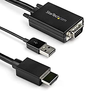 StarTech.com VGA - HDMI 変換アダプタケーブル 3m USBオーディオ対応 1920x1080 アナログRGBからHDMIに変換 2 VGA2HDMM3M(中古 