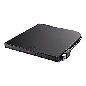 BUFFALO USB3.2(Gen1)対応ポータブルDVD-ROM読込専用モデル DVSM-PTR8U3-BKA(中古品)