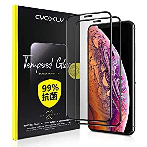 cycokly【2枚セット】iPhone 11 pro max/iPhone xs max用 除菌 ガラスフィルム【99%細菌滅菌】 iphone11promax/xs max 殺菌 抗菌