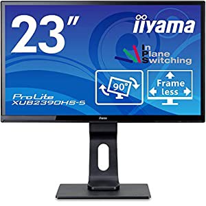 iiyama モニター ディスプレイ 23インチ フルHD AH-IPS方式 高さ調整 フレームレス HDMI DVI-D D-Sub 全ケーブル付 3年保証 国内