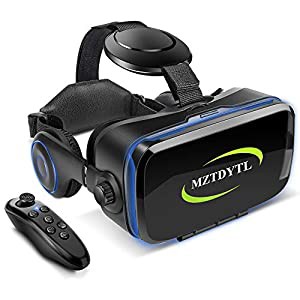 VR ゴーグル VRヘッドセット 「最新型 メガネ 3D ゲーム 映画 動画 Bluetooth コントローラ/リモコン 付き 受話可能4.7-6.2イン 