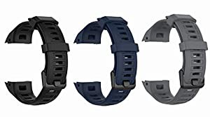 SHEAWA Garmin Instinct 2用 バンド 交換バンド ベルト Instinct 3色セット シリコンバンド スポーツバンド アクセサリー (ブラ 