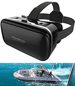 最新進化型VRゴーグル VRヘッドセット ピント調整可能 メガネ対応 4.0~6.5インチのiPhone/andoridで使える ブラック(中古品)