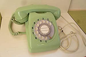 日本電信電話 (NTT）ダイヤル式電話機 601-A2 グリーン系色 昭和レトロ アンティーク コレクション ダイヤル式カラー電話機の最 