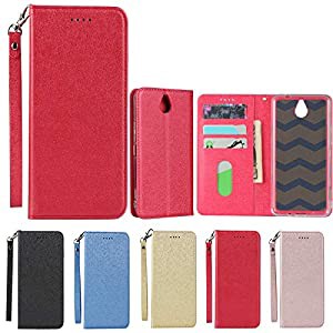 Eastwave Kyocera かんたんスマホ 705KC ケース Y!mobile 京セラ かんたんスマホ 705 KC ケース Case 手帳型 ストラップ付き PU 