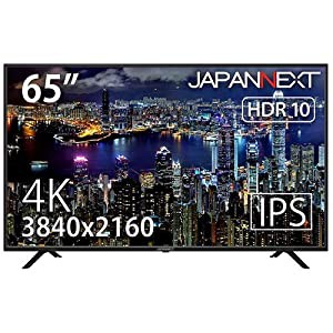 65インチ 大型液晶ディスプレイ 4K HDR PCモニター JN-IPS6500TUHDR(中古品)