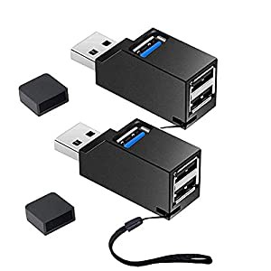 YFFSFDC USBハブ 3ポート USB3.0＋USB2.0コンボハブ ポート拡張 超小型高速 コンパクト 携帯便利　2個入り（黒）(中古品)