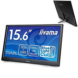 マウスコンピューター iiyama モバイルモニター 15.6型(1920×1080フルHD/IPS方式パネル/ノングレア液晶/USB Type-C ケーブル付/