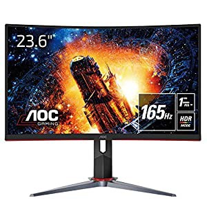 AOC ゲーミング液晶モニター C24G2/11 (23.6インチ/フルHD/VA/曲面/HDMI/DisplayPort/165Hz/応答速度1ms/HDRエフェクトモード/Ad