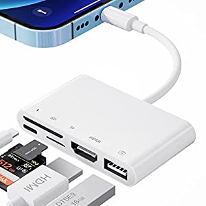 Phone HDMI/SD/TF/USB 変換アダプタ usbカメラアダプタ SD カードリーダー アプリ不要 HDMI 変換ケーブル 高速な写真とビデオ転 