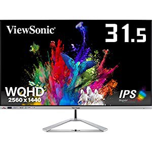 ViewSonic 液晶ディスプレイ VX3276-2K-MHD-72 31.5型 WQHD HDR10対応 超薄型デザインIPS液晶ディスプレイ(中古品)