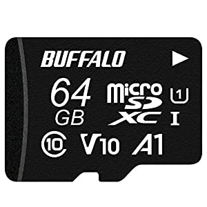 バッファロー microSD 64GB 100MB/s UHS-1 U1 microSDXC【 Nintendo Switch/ドライブレコーダー 対応 】V10 A1 IPX7 Full HD デ 