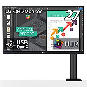 【Amazon.co.jp 限定】LG エルゴノミクス スタンド モニター ディスプレイ 27QN880-B 27インチ/WQHD(2560×1440)/IPS非光沢/HDR/