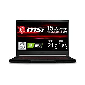 【NVIDIA最新RTX3050Ti搭載・薄型軽量】MSIゲーミングノートPC GF63 1.86Kg i5 RTX3050Ti/15.6FHD/8GB/512GB/GF63-10UD-059JP ブ