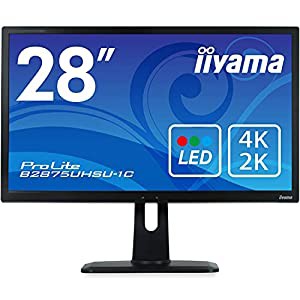 マウスコンピューター iiyama 28型4K モニター ディスプレイ(3840×2160/1ms/TN非光沢/DP,HDMI,DVI-D,D-Sub全ケーブル付/昇降ス 