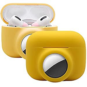 Miimall【2 in 1ケース】AirPods Pro用Airtags用 カバー エアタグ シリコン 収納ケース AirPods Pro 保護カバー Apple Airtags  