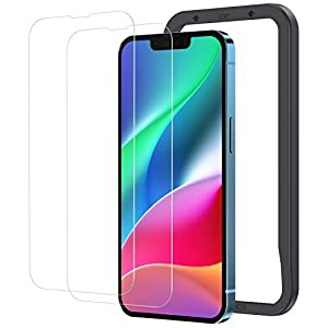 NIMASO ガラスフィルム iPhone 13 Pro 用 / iPhone13 用 強化 ガラス 液晶 保護 フィルム ガイド枠付き 2枚セット NSP21H282(中 