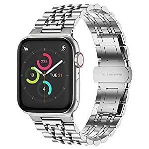 Band コンパチブル Apple Watch バンド 49mm 45mm 44mm 42mm、女性男性ビジネスアップルウォッチバンド、ステンレススチールメタ