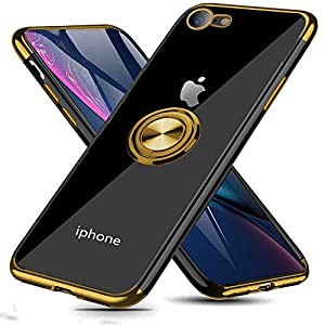 iPhone 6 Plus ケース iPhone 6s Plus ケース リング付き クリア 透明 TPU 耐衝撃 車載ホルダー対応 スタンド機能 防塵 薄型 軽 