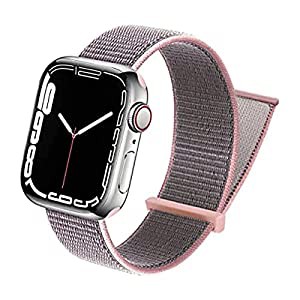 Apple watch バンド 面ファスナー式 スポーツループ 第七世代 時計 専用?マジックテープ式 ウーブンナイロン製?交換バンド?軽